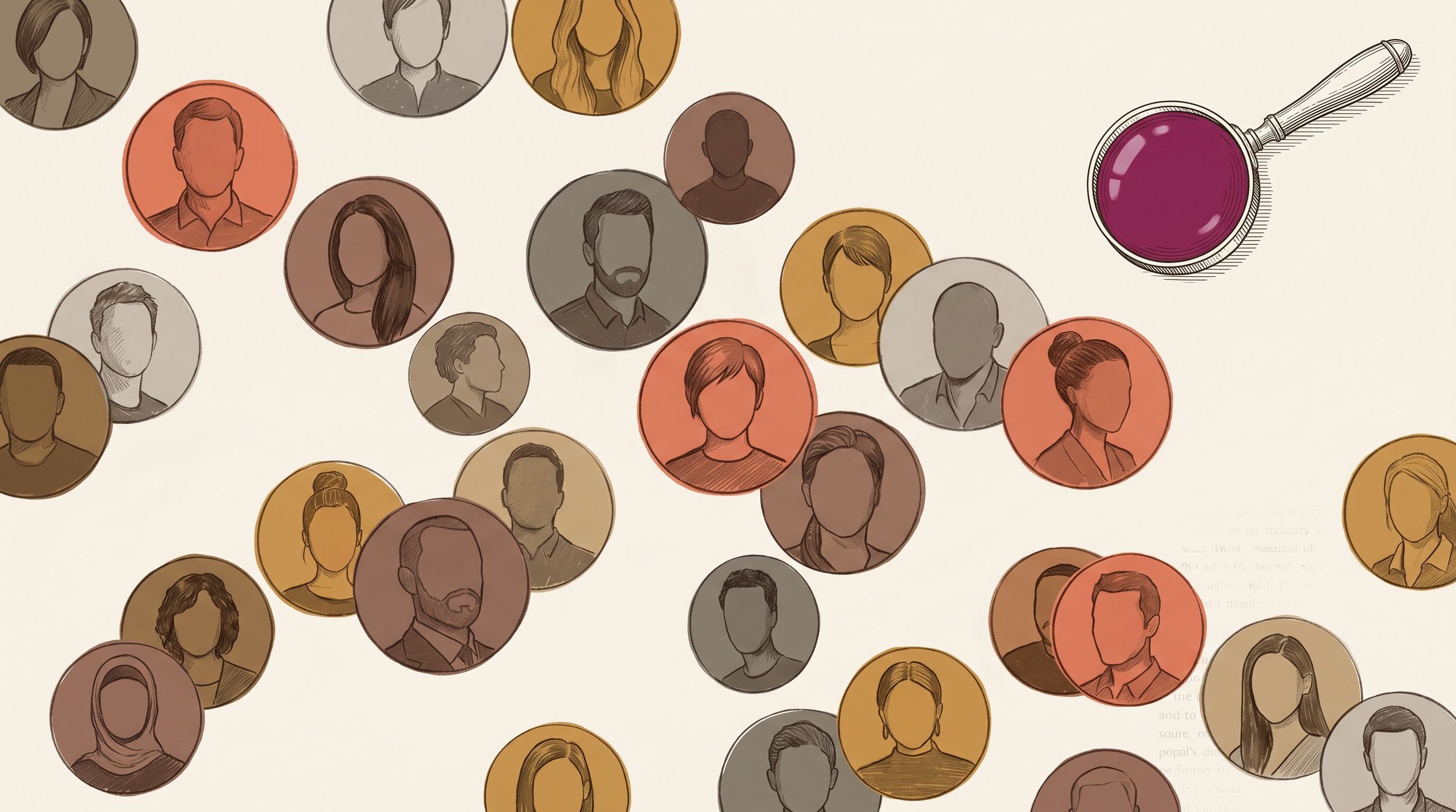 Crowd Scope — investigative magazine collage of social profiles